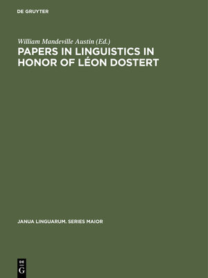 cover image of Papers in linguistics in honor of Léon Dostert